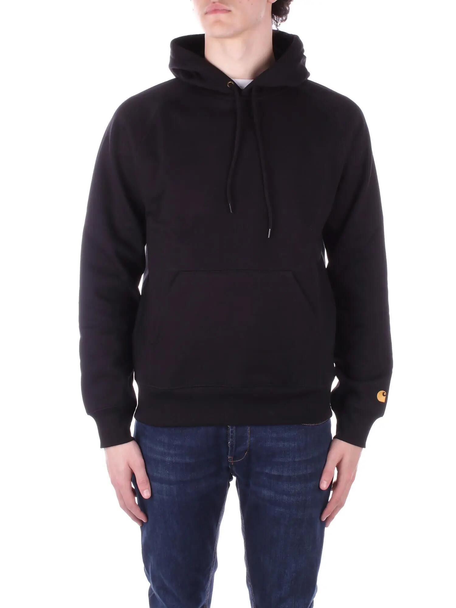 carhartt wip uomo felpa i033661 00f xx hooded chase sweatshirt black 1/5