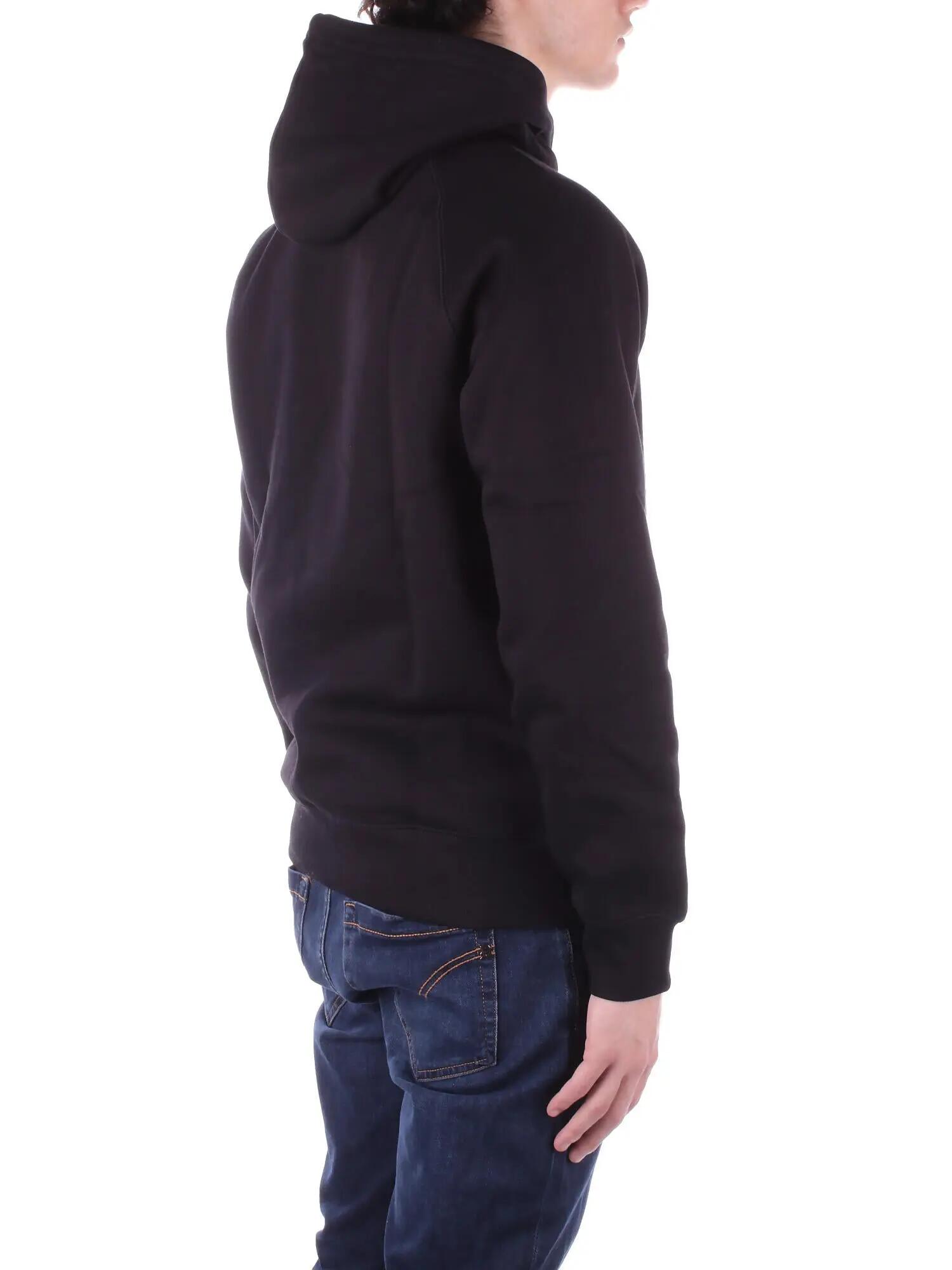 carhartt wip uomo felpa i033661 00f xx hooded chase sweatshirt black 5/5
