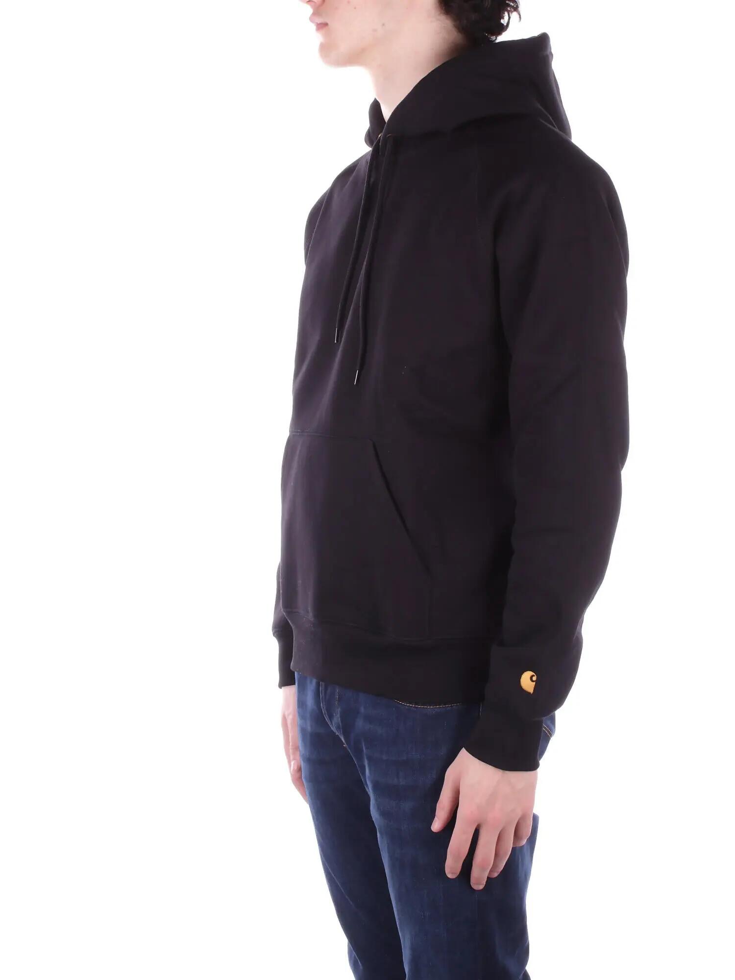 carhartt wip uomo felpa i033661 00f xx hooded chase sweatshirt black 2/5
