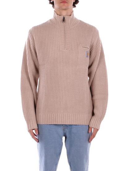 carhartt wip uomo maglia i035398 2lp detroit half zip sweater fleur de sel