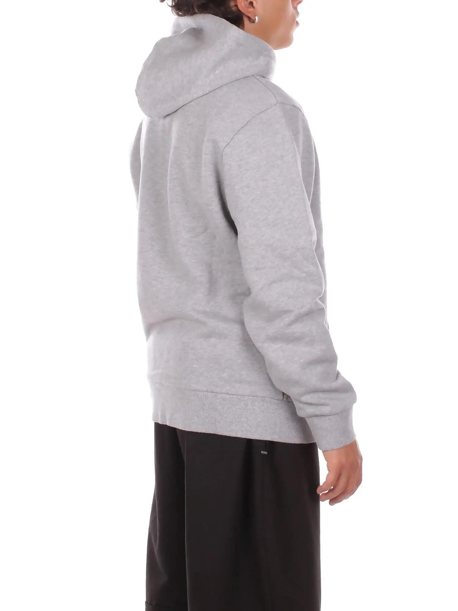 carhartt wip uomo felpa i035392 00d xx hooded script embroidery grey light 5/5
