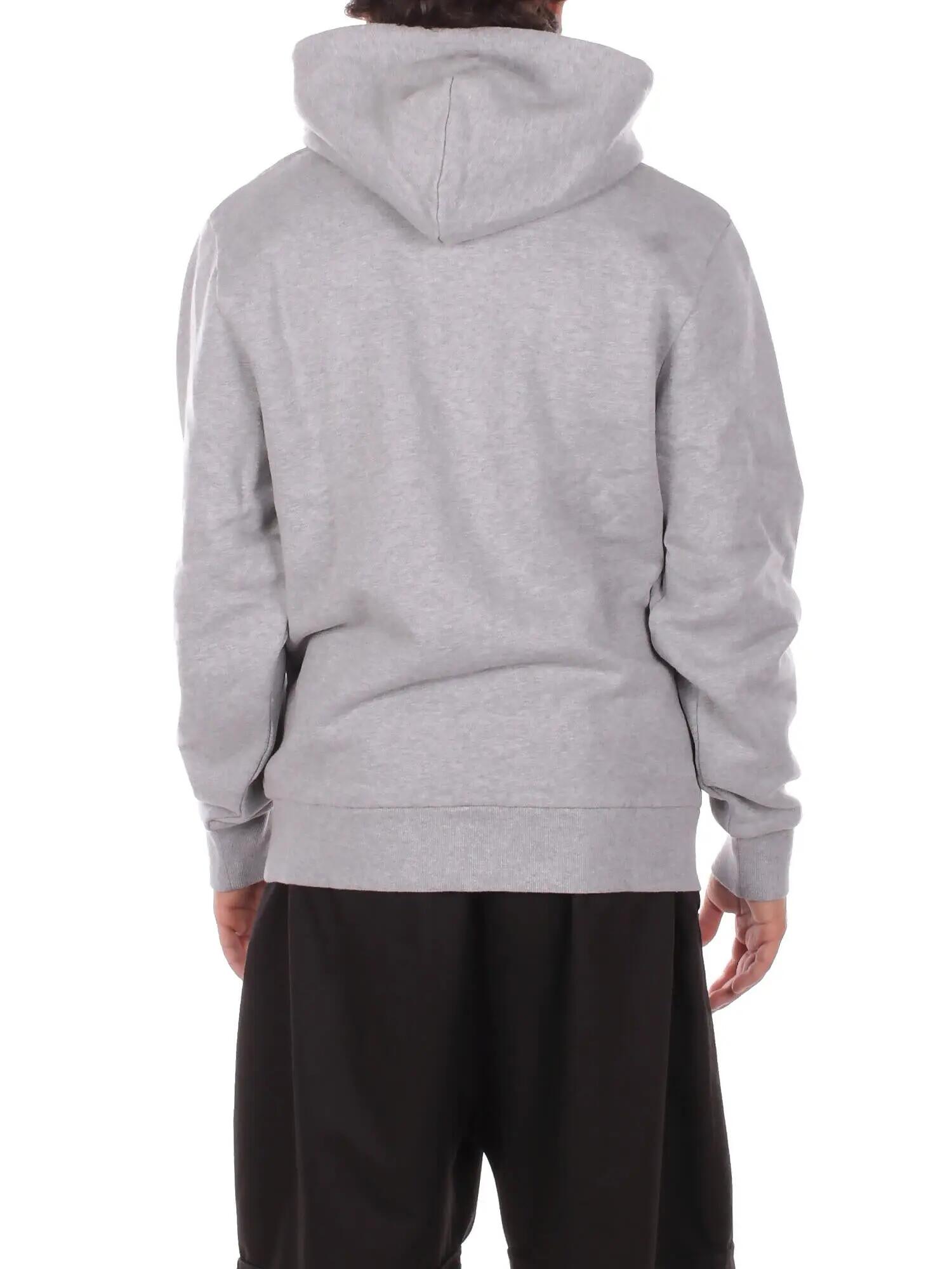 carhartt wip uomo felpa i035392 00d xx hooded script embroidery grey light 4/5