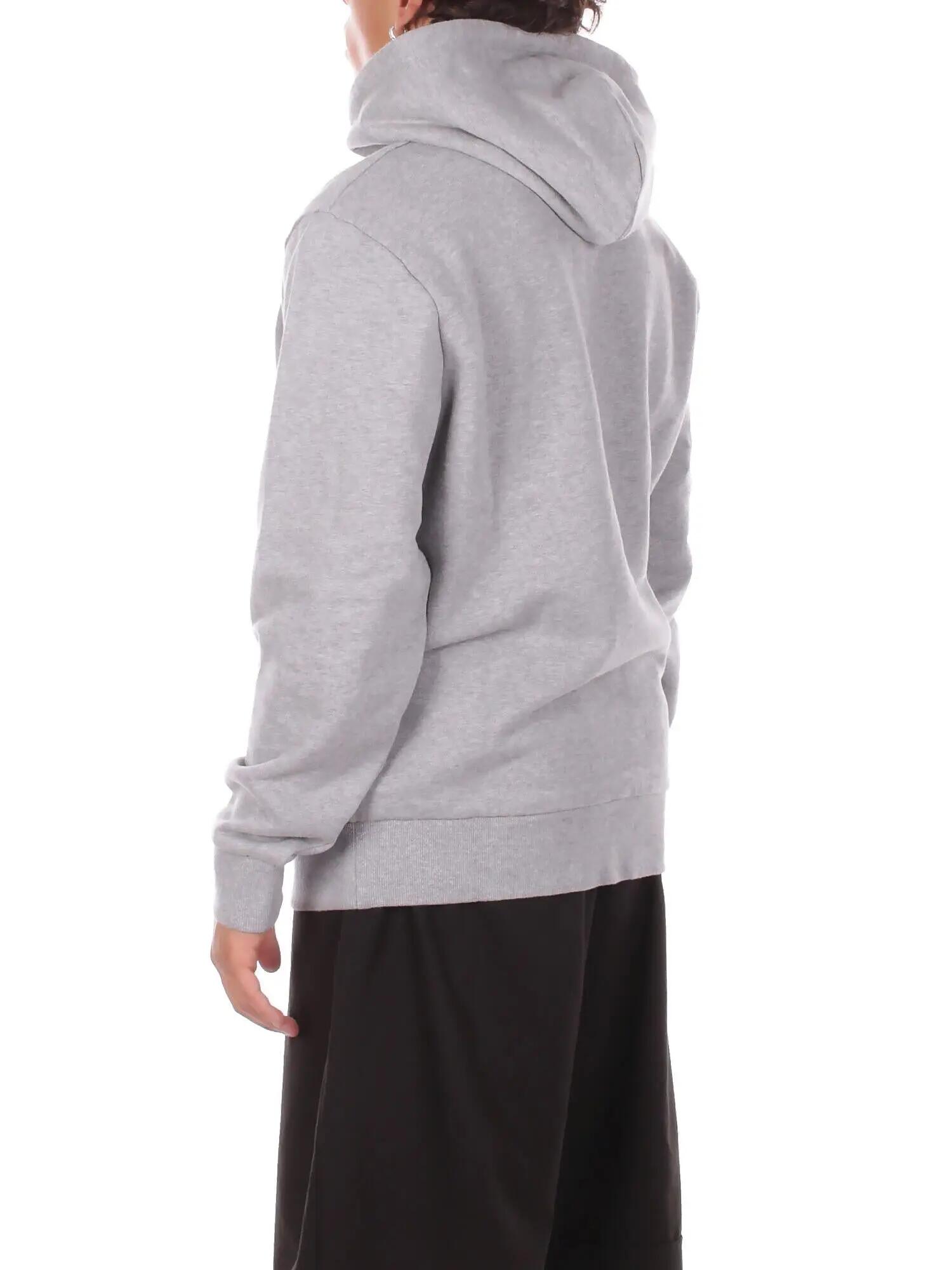 carhartt wip uomo felpa i035392 00d xx hooded script embroidery grey light 3/5
