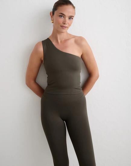 Femme Brassière Sport Sans Coutures Mono-bretelle Léger-Moyen Shape Lierre Foncé