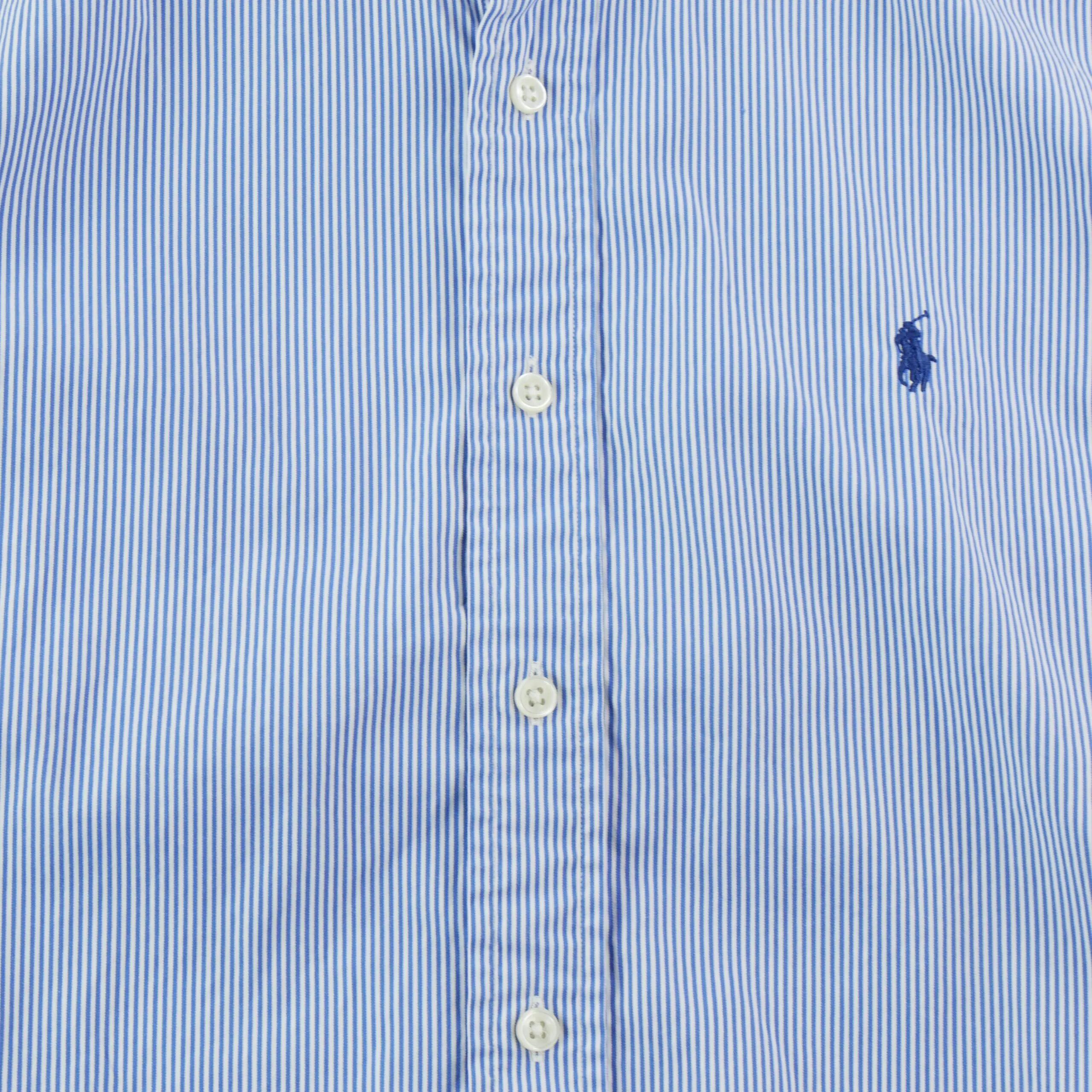 Segunda Vida - Camisa clásica hombre a rayas azul - Excelente 3/7