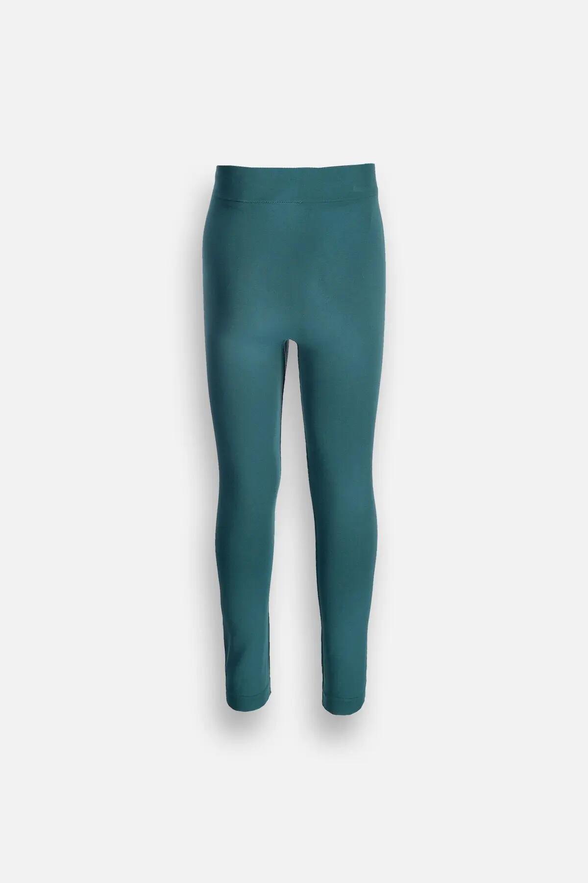 Bielizna Termoaktywna Chłopięca Długie Legginsy Gładkie ZL6 Zielone 2/4