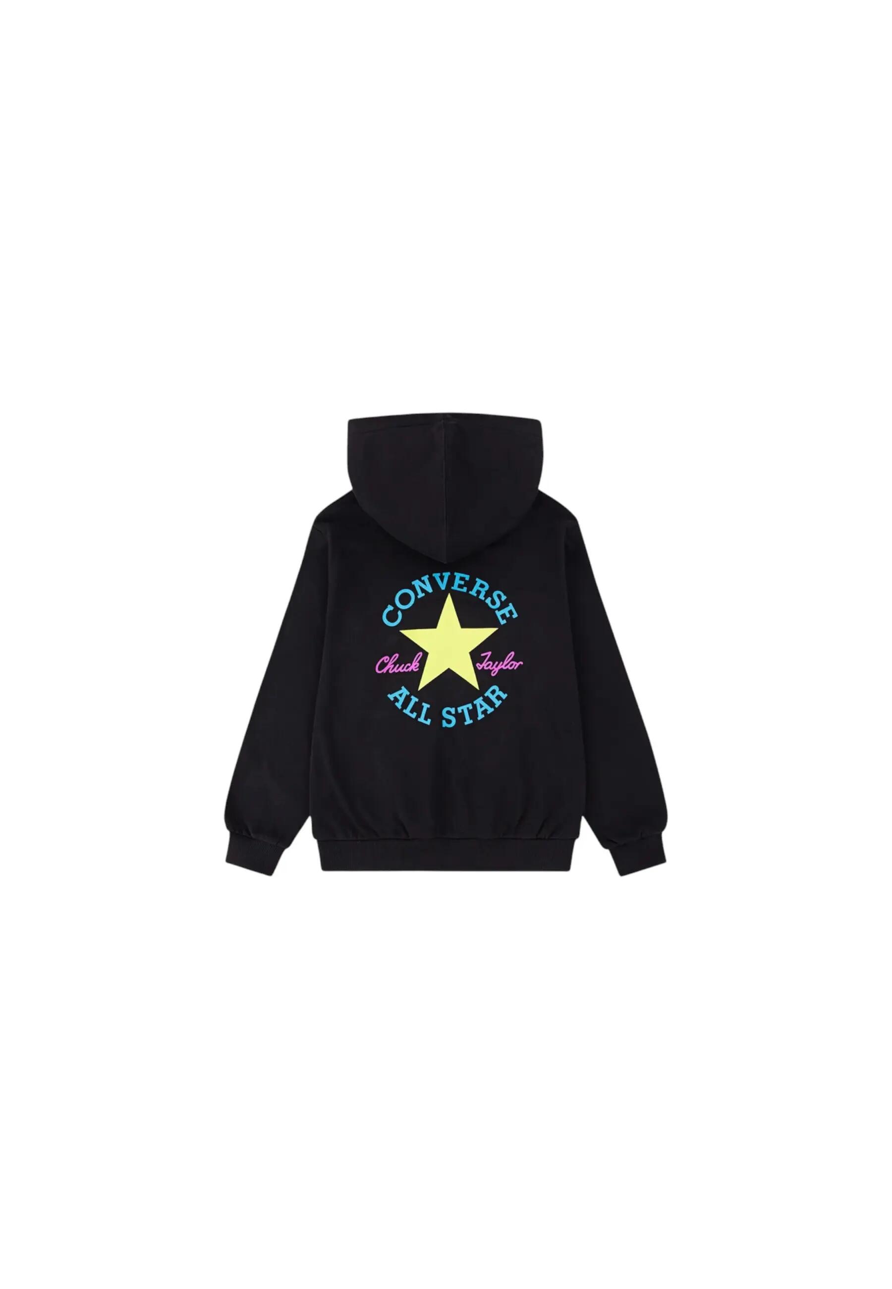 Kapuzenpullover Mädchen Converse Schwarz 9CH974-023 2/2