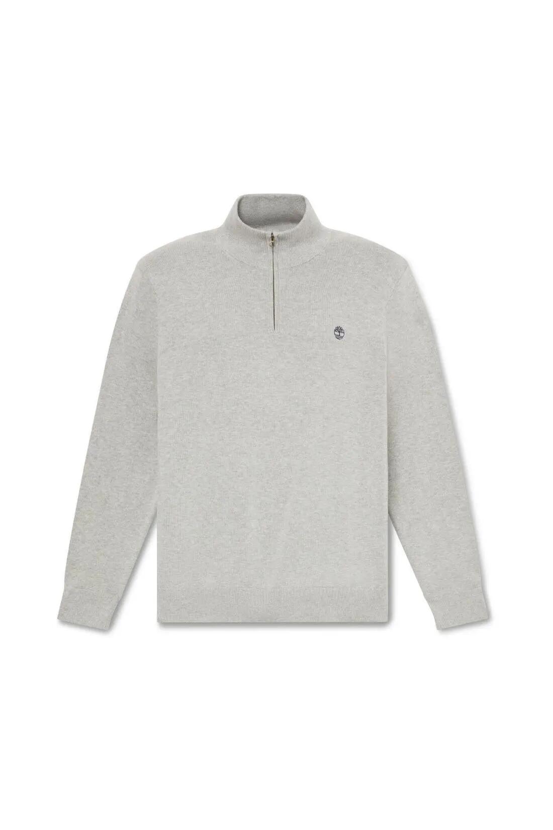 pullover - hombre - medio cremallera - algodón 100% - gris 4/4