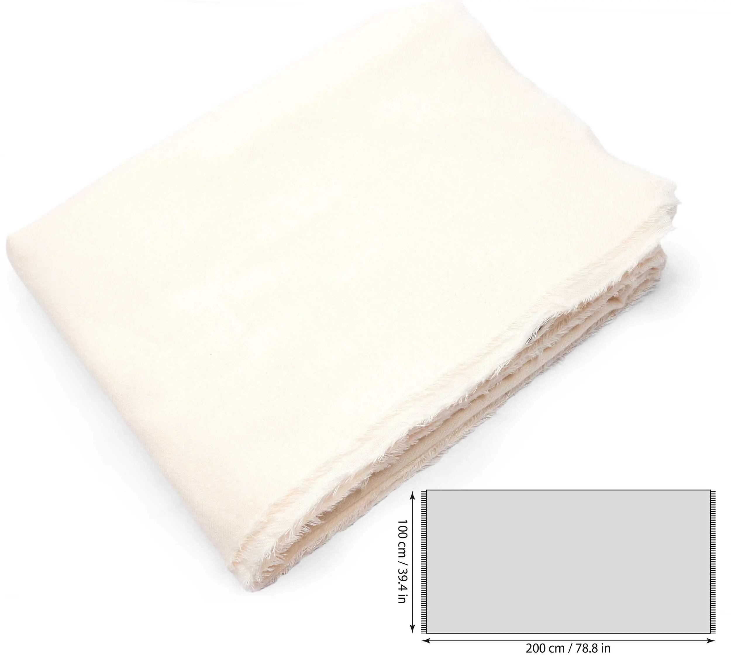X2 Szalik Cashmirillo 100 x 200 cm - gładki wzór - Biały 5/7