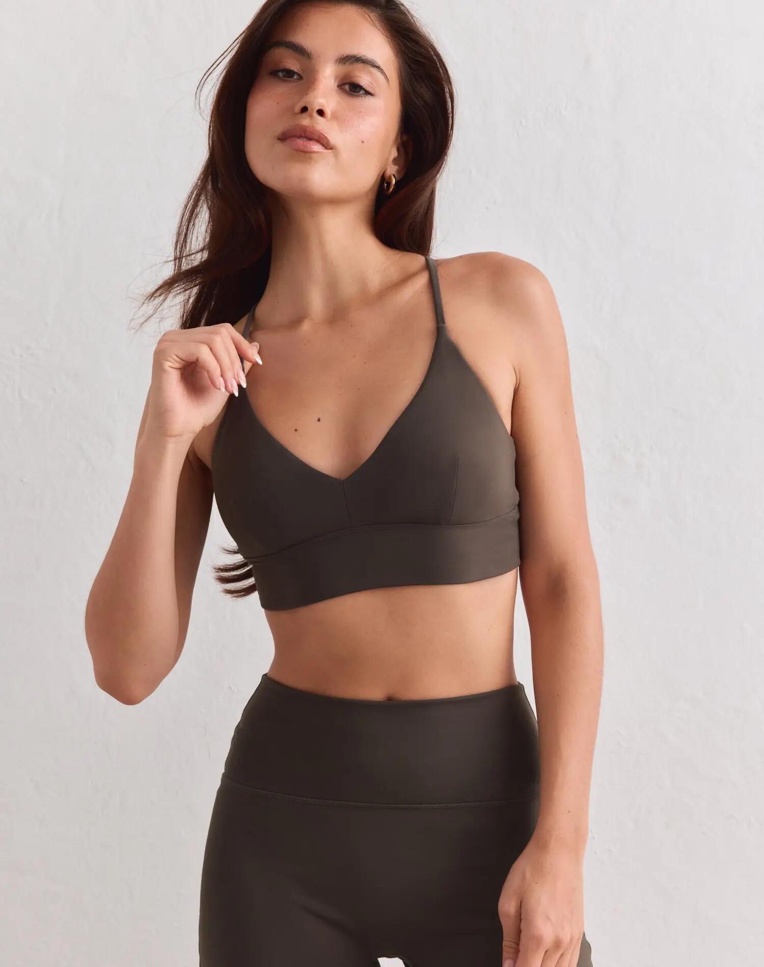 Femme Brassière Maintien Léger Coques Amovibles Dos Croisé Sense Lierre Foncé 3/4