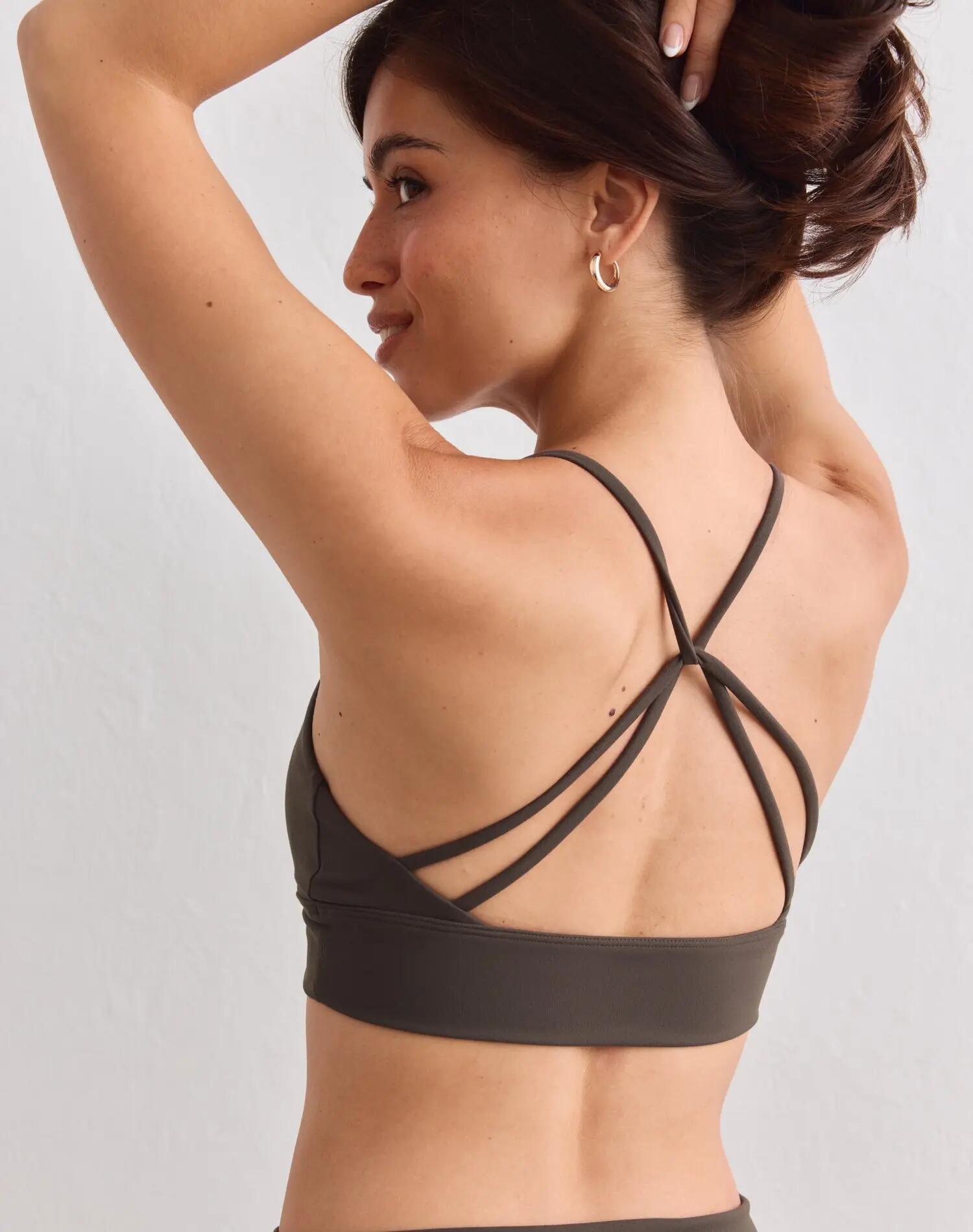 Femme Brassière Maintien Léger Coques Amovibles Dos Croisé Sense Lierre Foncé 2/4