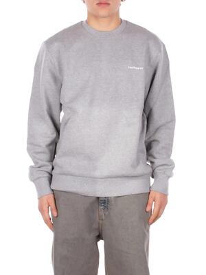 carhartt wip uomo felpa i034496 00dxx script embroidered sweat grey