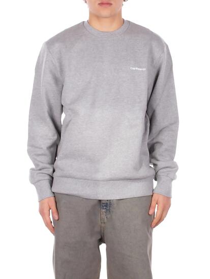 carhartt wip uomo felpa i034496 00dxx script embroidered sweat grey