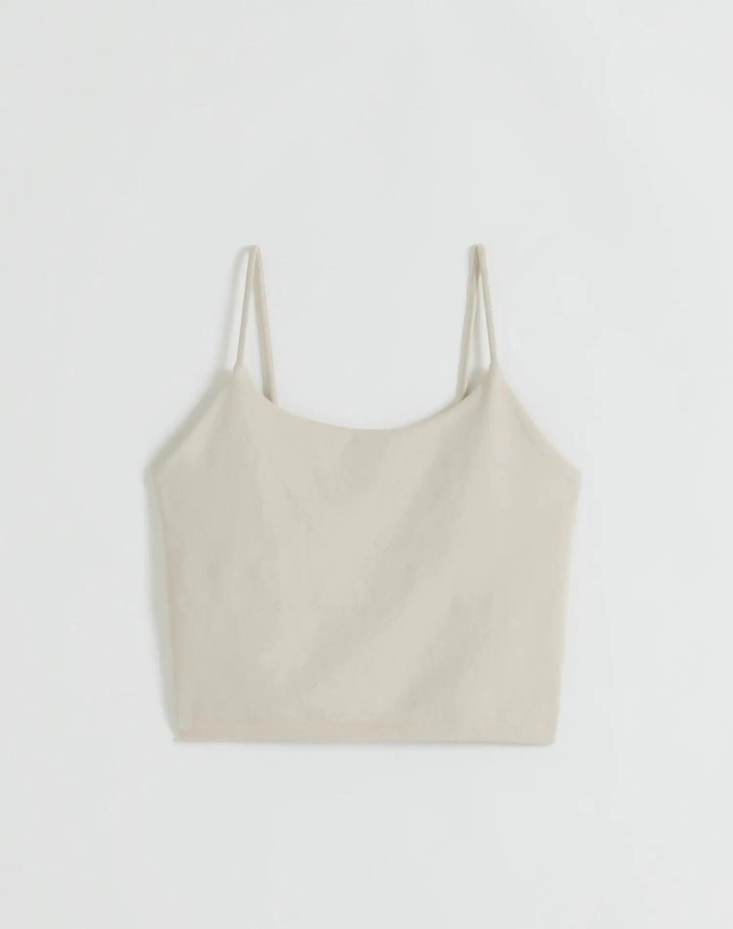 Dames Sportsinglet Naadloos Vormend Met Dunne Bandjes Shape Zandbeige 4/4