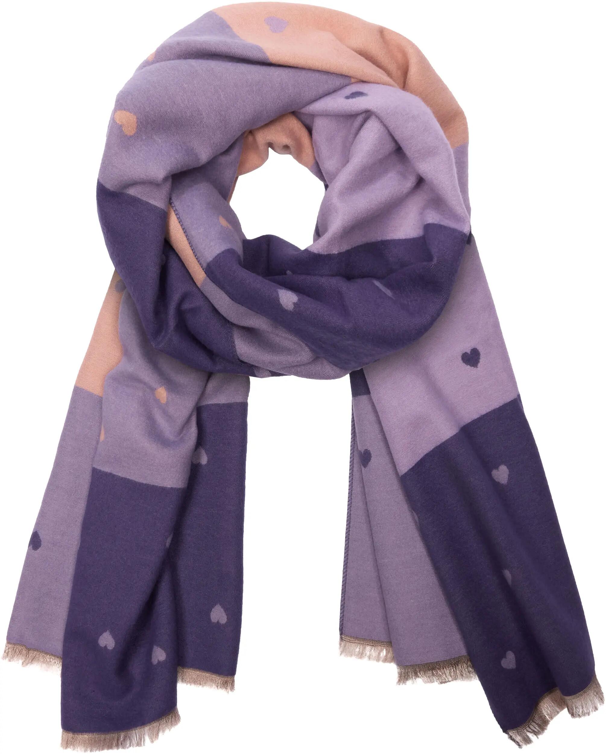 X2 Sciarpa Cashmirillo 70 x 200 cm - motivo a cuori - Lilla e Rosa 4/7