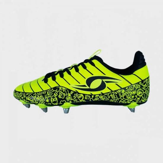 Chaussures - rugby - adultes - avec crampons - Trac07 - jaune/noir
