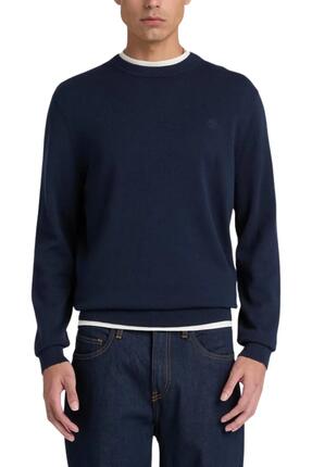 pull - casual - homme - 100% coton - girocollo - bleu marine