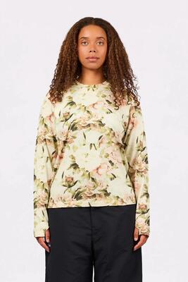 Tanktop - sportswear - dames - bloom - merinowol, loose fit - bloemmotief