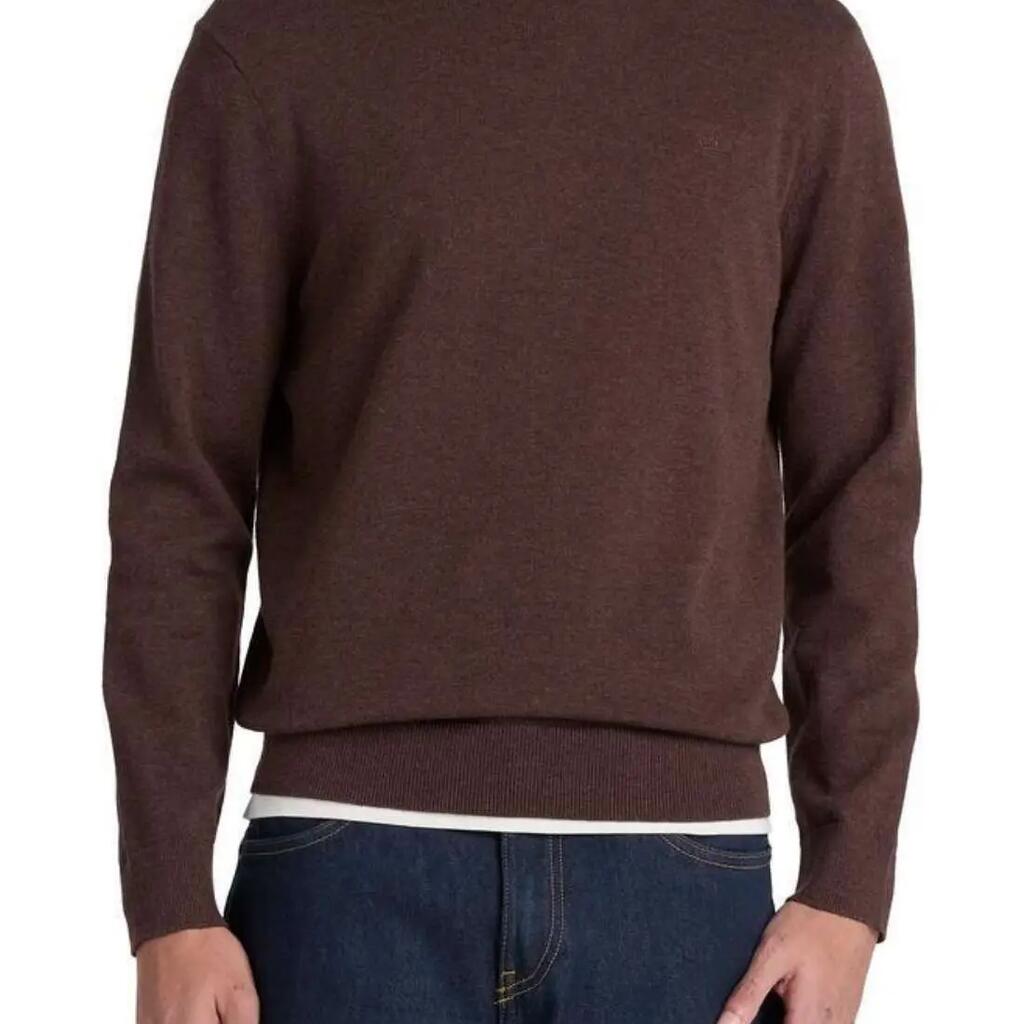 TIMBERLAND men's pullover 100% cotton embroidered logo brown