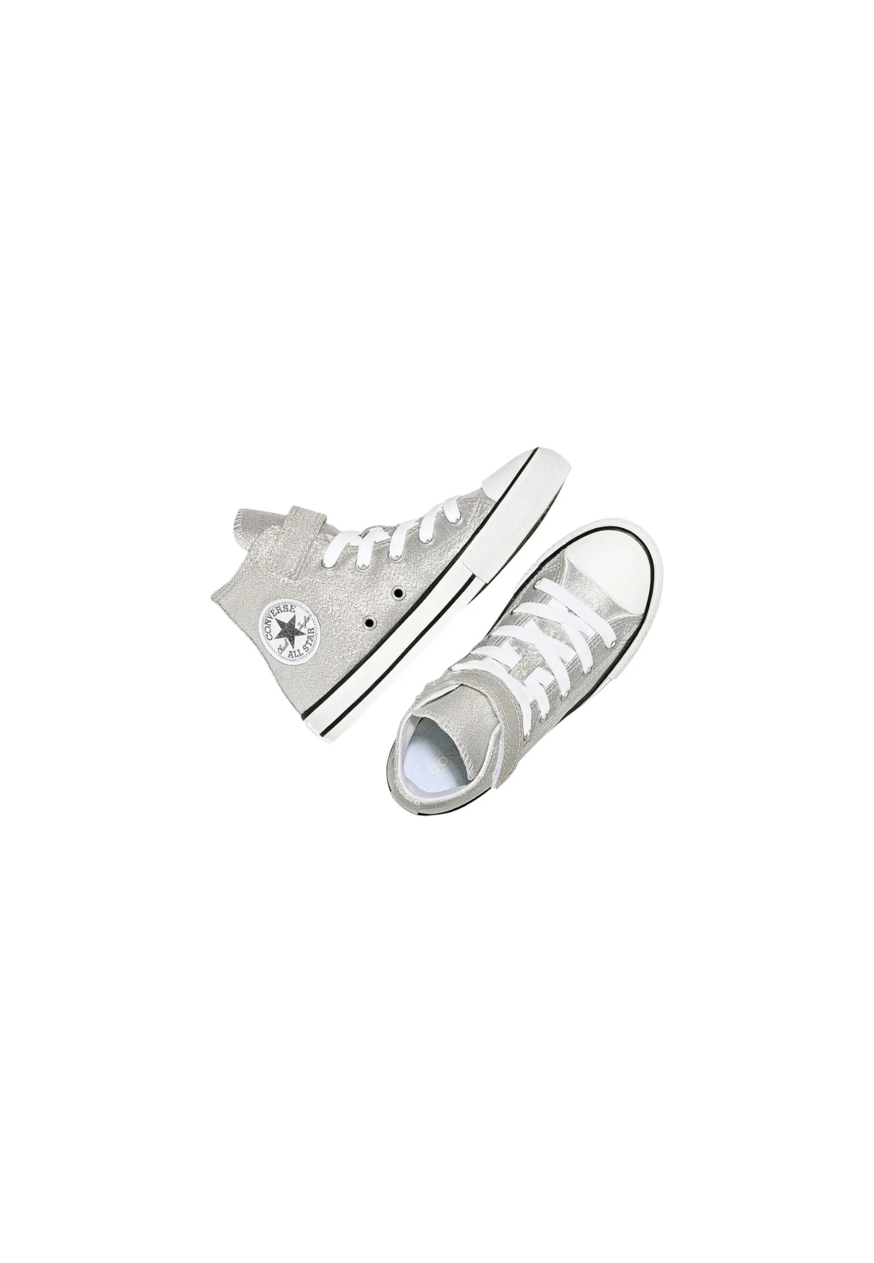 Ténis de cano alto Menina Converse Prateado A17098C 4/4