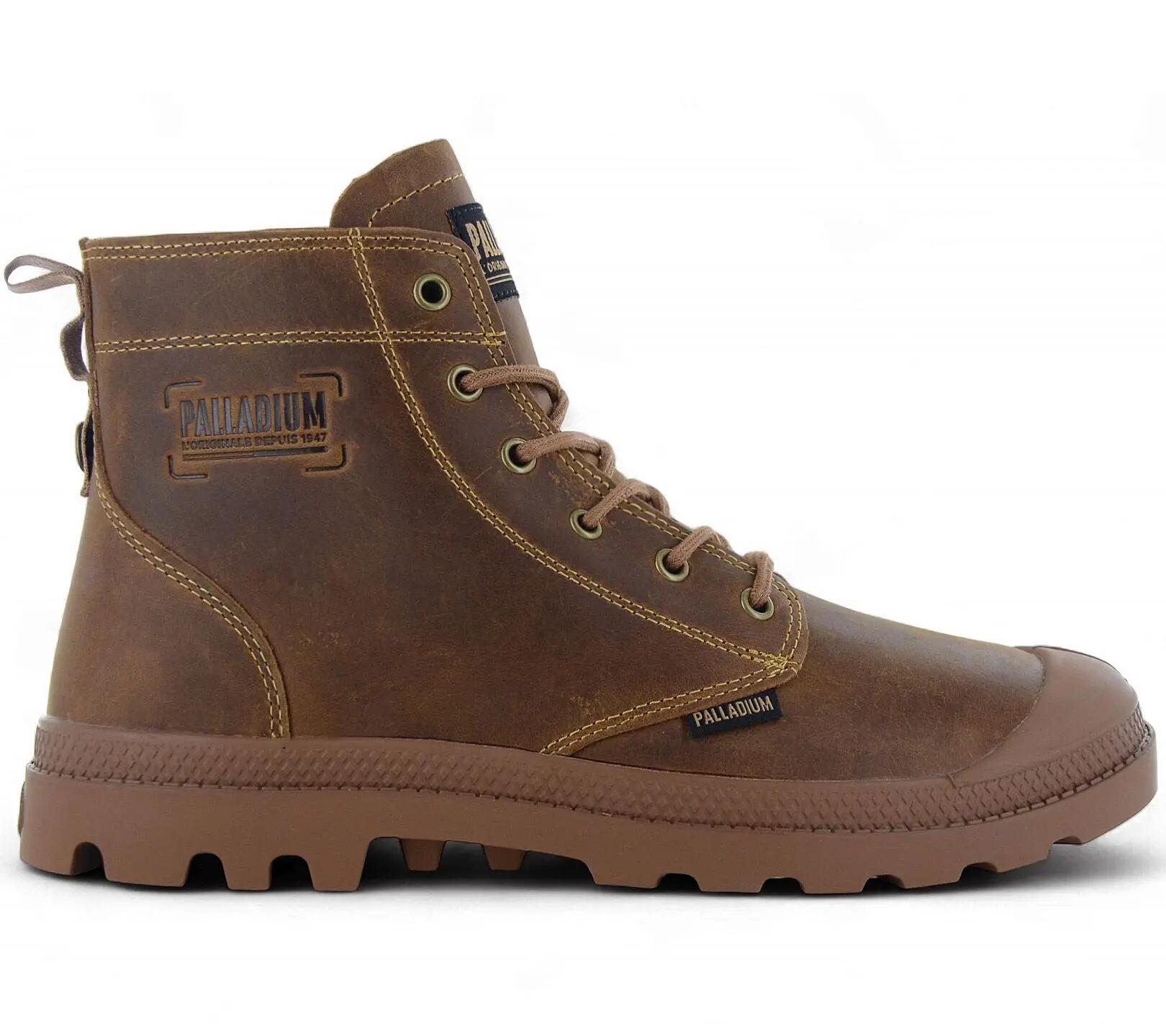 Bărbați - Palladium Pampa Zip Lth Legacy - 79502-257-M - Maro