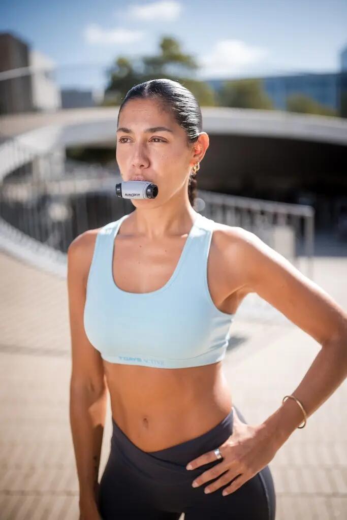Treinador respiratório fitness com app 6 resistências core branco 5/6