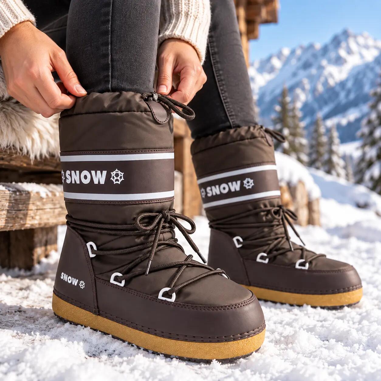 Snowboots Schneeschuhe Winterstiefel Warm Größe 36-38 6/6