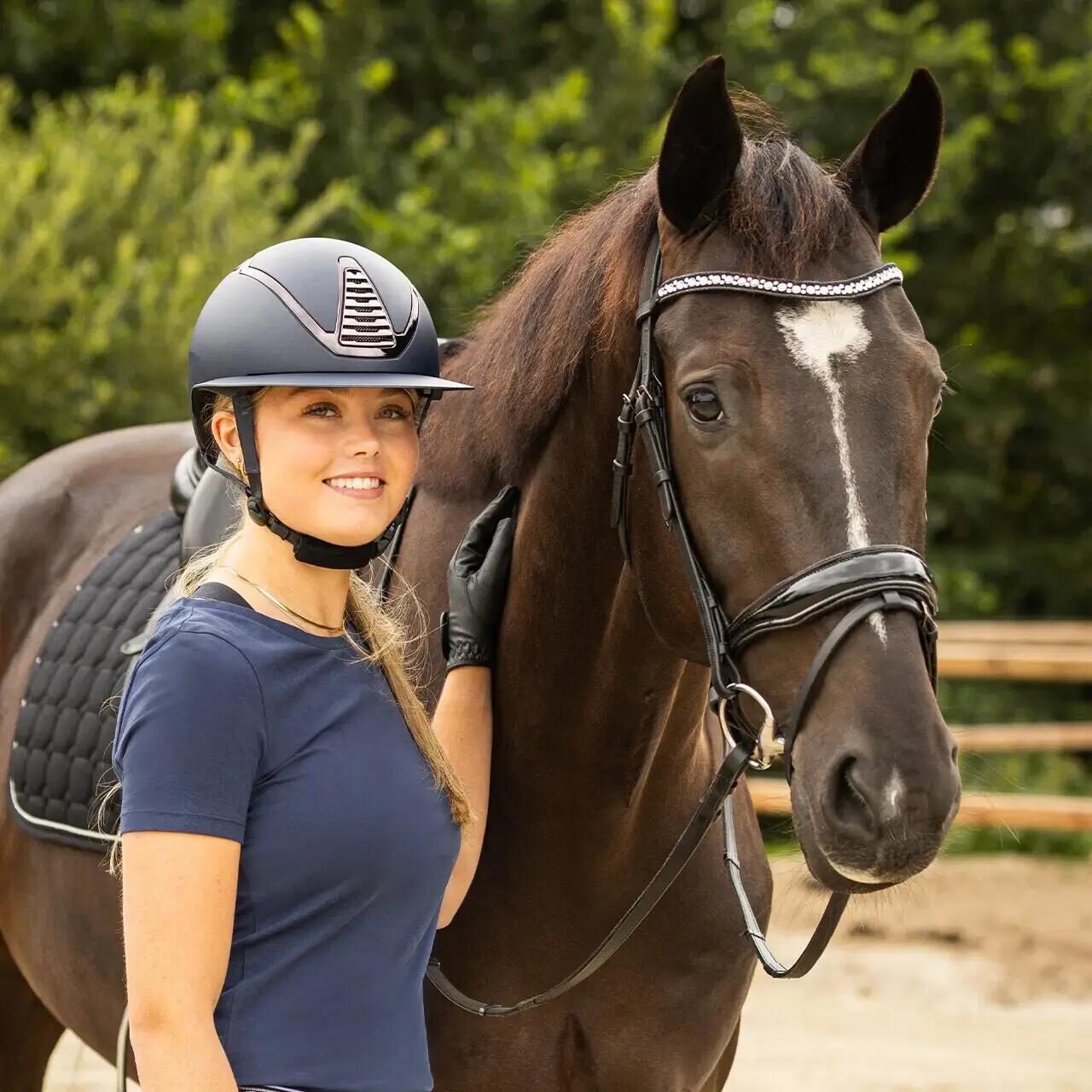 Casco de equitación con visera de polo QHP Toledo 5/7