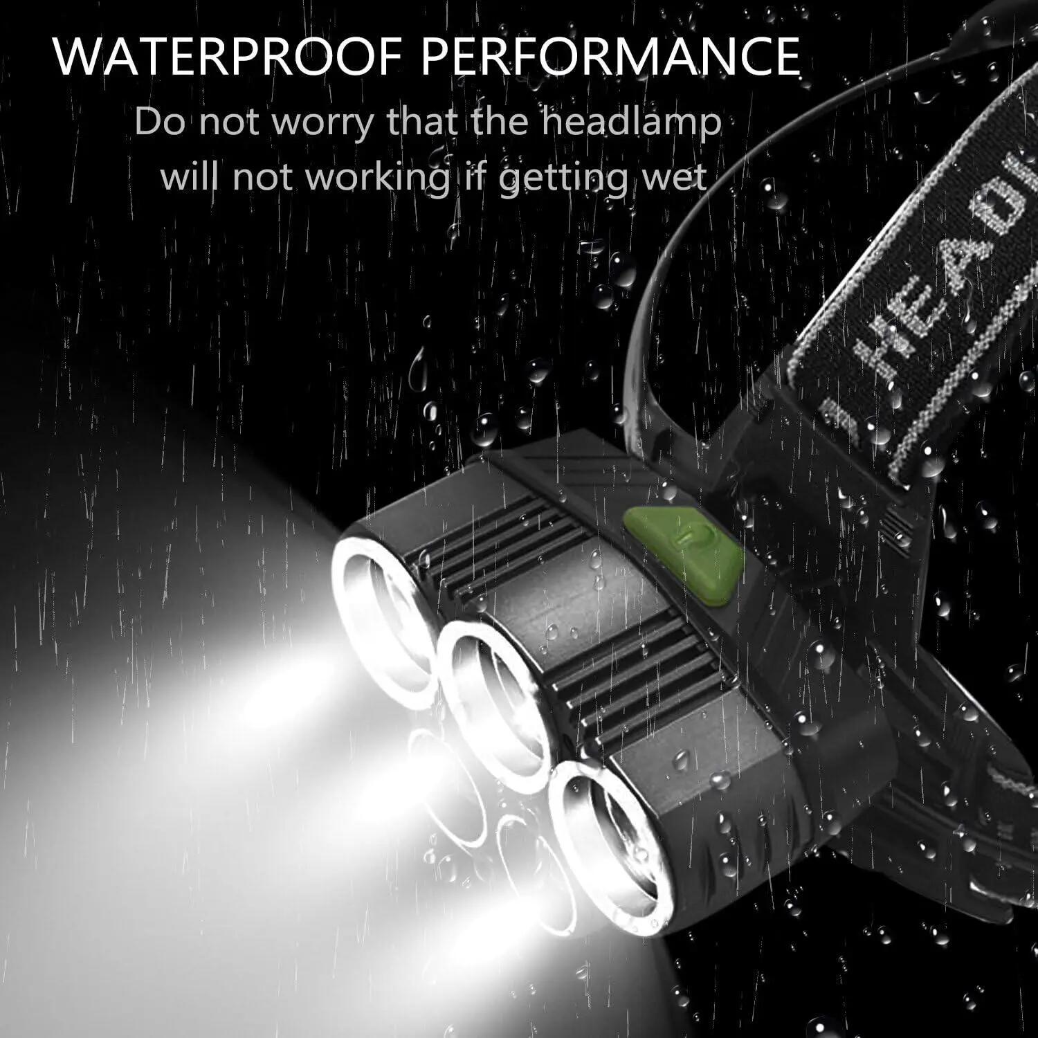 LED Headlamp,SUNINESS Super Bright 12000 Lumens Rechargable Waterproof Headlamp 3/5