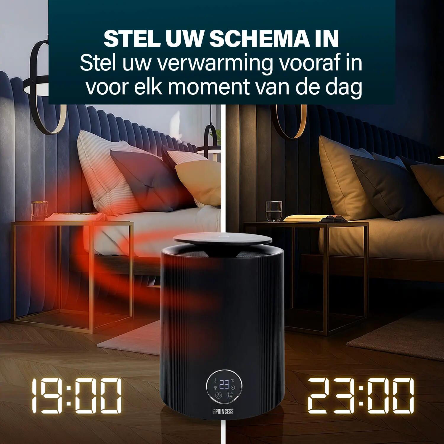Smart Keramische Kachel - 2000W - WiFi - Timer - Zwart 4/7