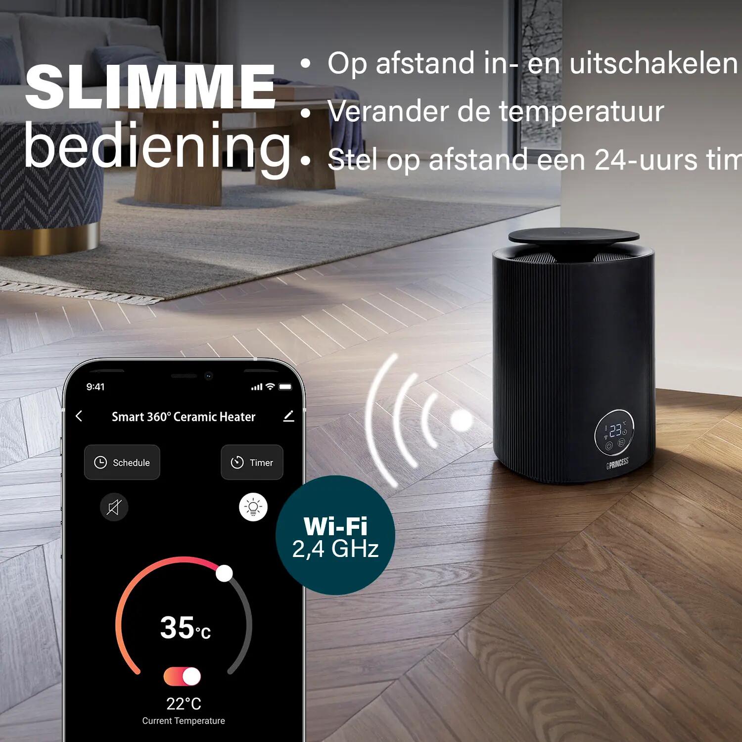 Smart Keramische Kachel - 2000W - WiFi - Timer - Zwart 3/7