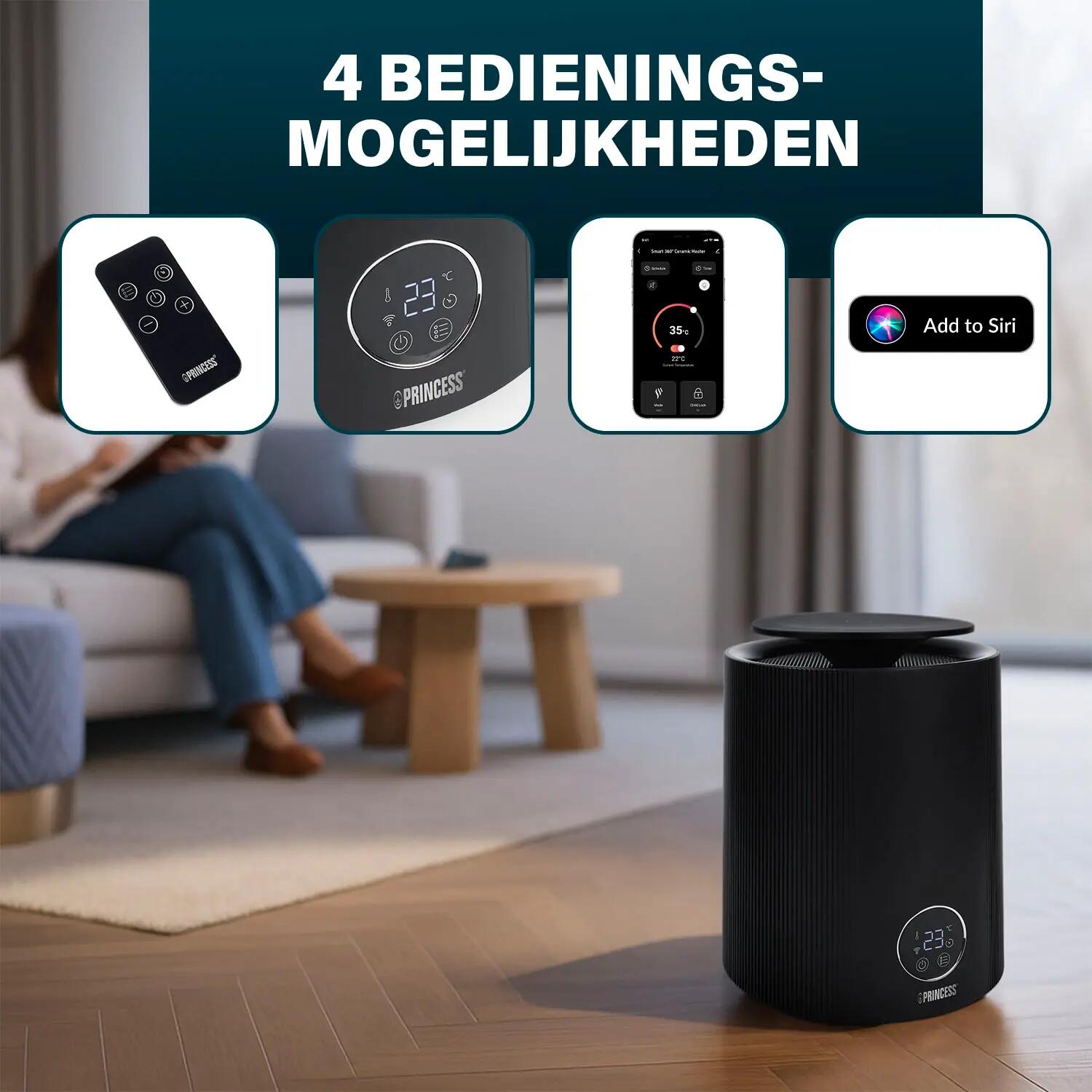 Smart Keramische Kachel - 2000W - WiFi - Timer - Zwart 2/7