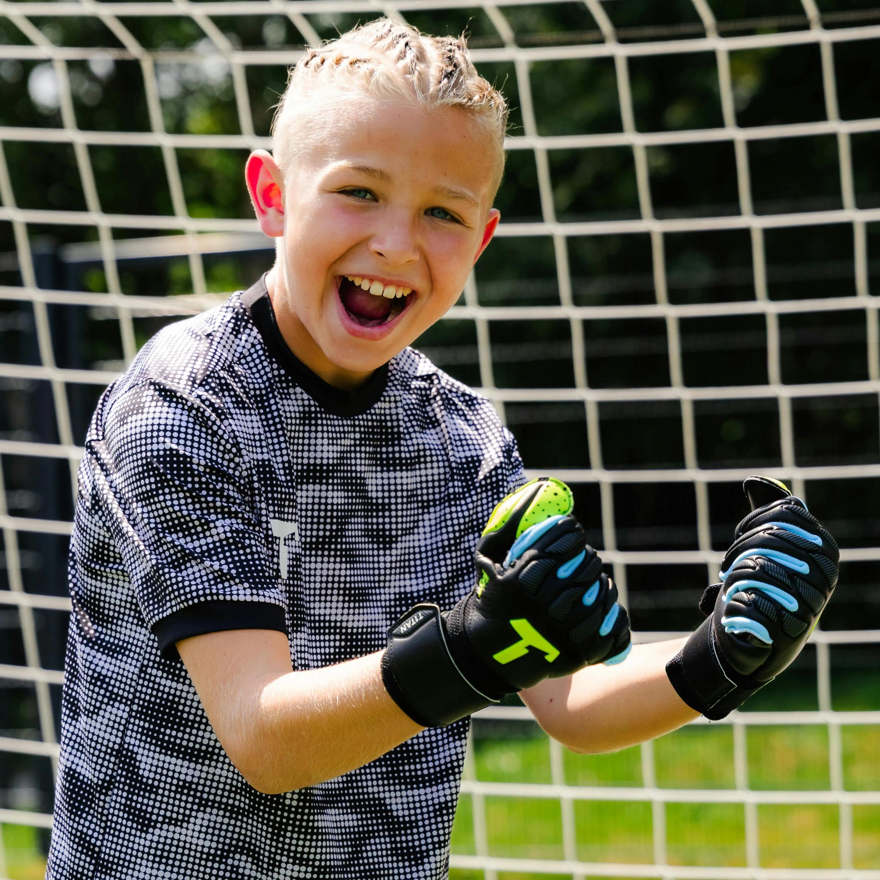 T1TAN Gants Gardien Enfants BEAST 4.0 Electric Yellow Junior FP, Taille 6 7/8