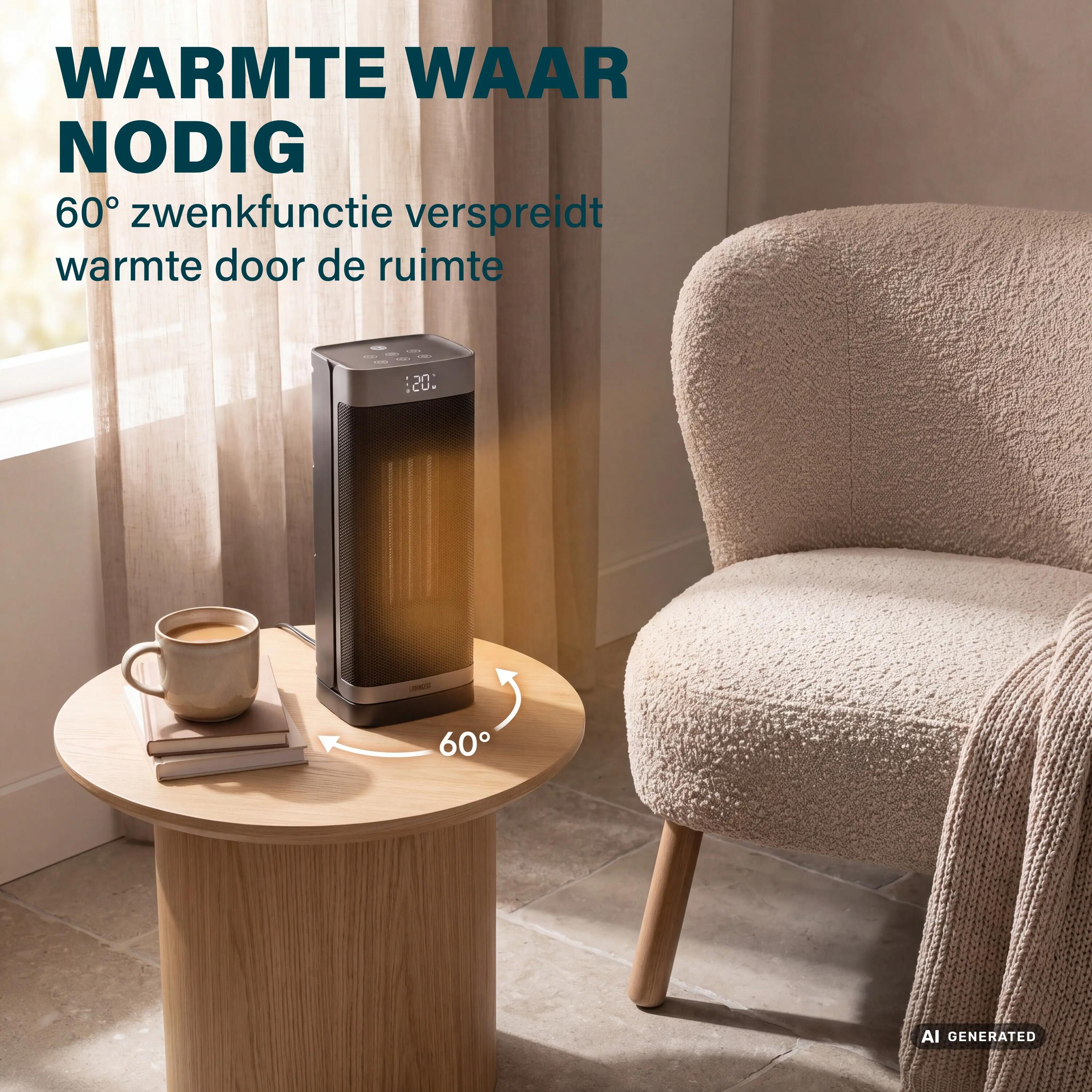 Keramische Campingkachel - 2000W - Afstandsbediening - Timer - Zwart 4/7