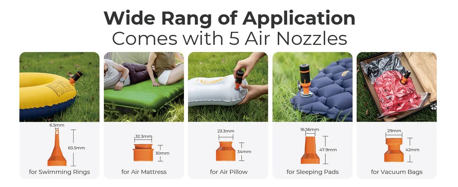 RoosCamp Aero Pump 3-in-1 Mini Luchtpomp – Draagbare Elektrische Luchtpomp 11/15