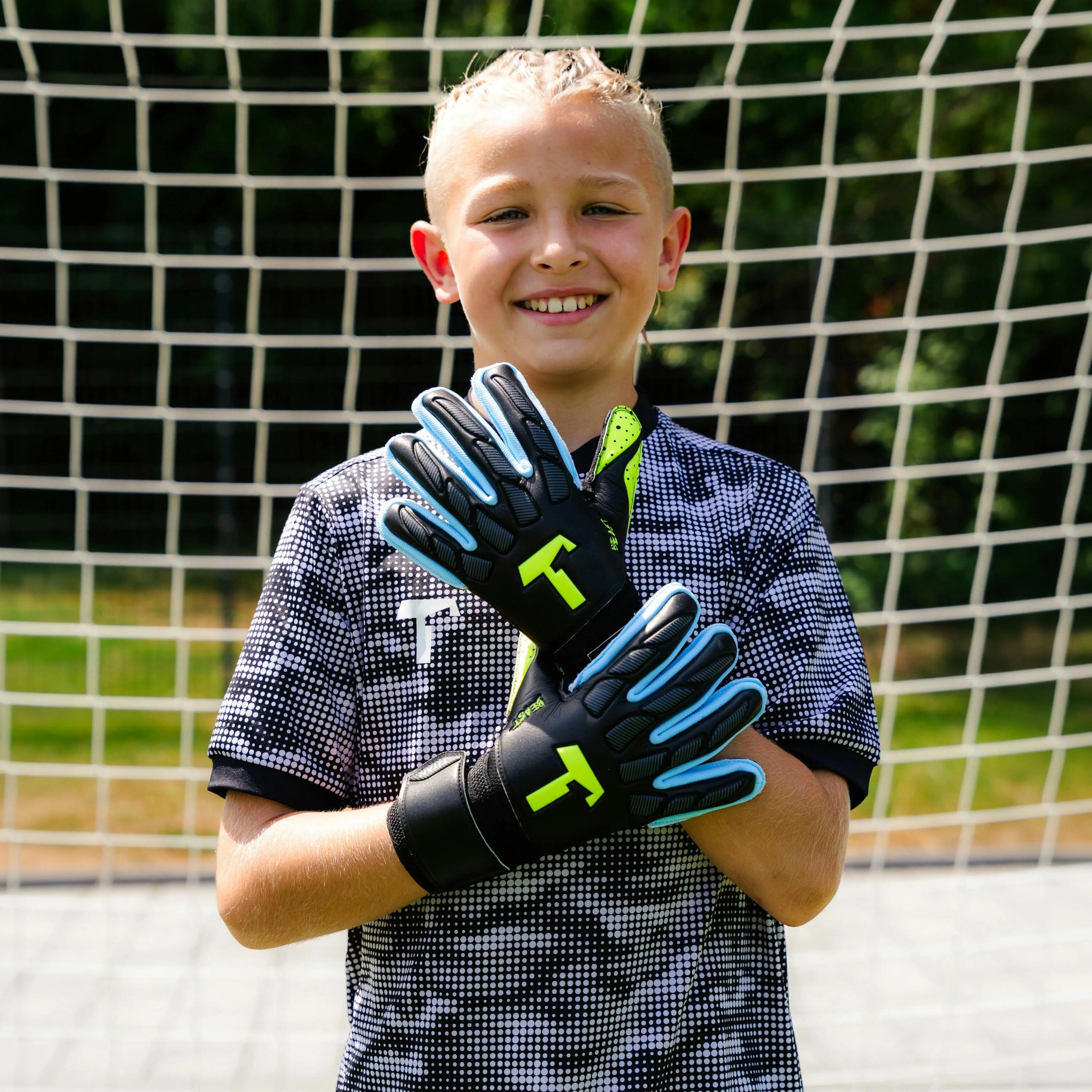 T1TAN Gants Gardien Enfants BEAST 4.0 Electric Yellow Junior FP, Taille 6 2/8