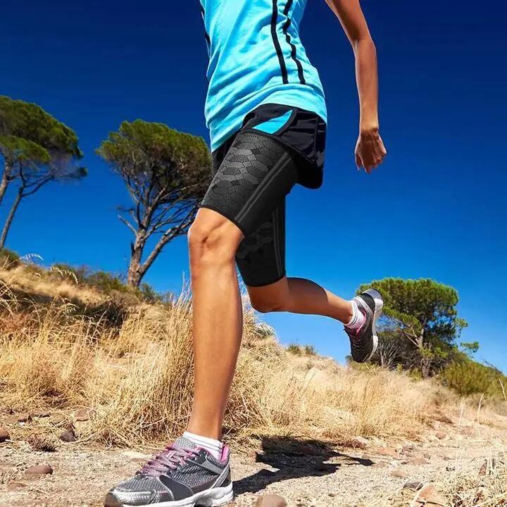 Ensemble de 2 manchons de compression pentru coapsa, Cozevdnt, nylon, noir, M 4/6
