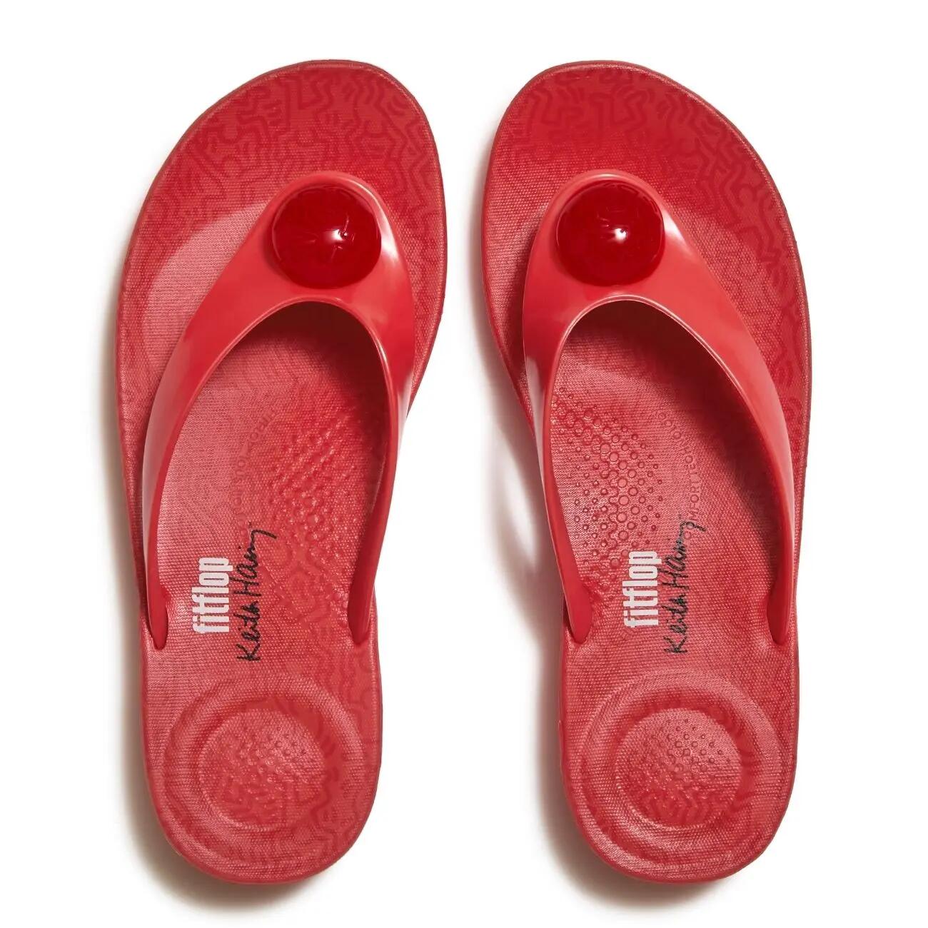 FitFlop Fitflop X Keith Haring Iqushion Button Flip-Flops  ROOD 39 4/7