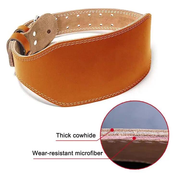 Ceinture lestée QttvbTna, cuir véritable, marron, M-XL 3/7