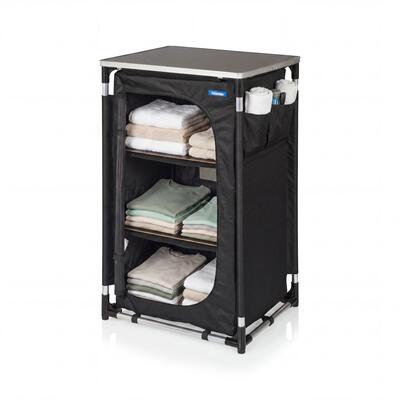 Campingkast - 3 lagen - aluminium frame - draagtas - zwart