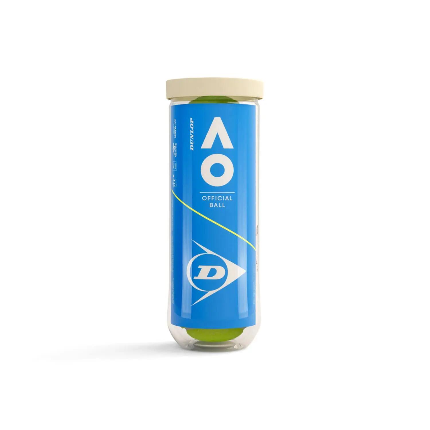 Tube De 3 Balles Dunlop Open D'australie 3/4