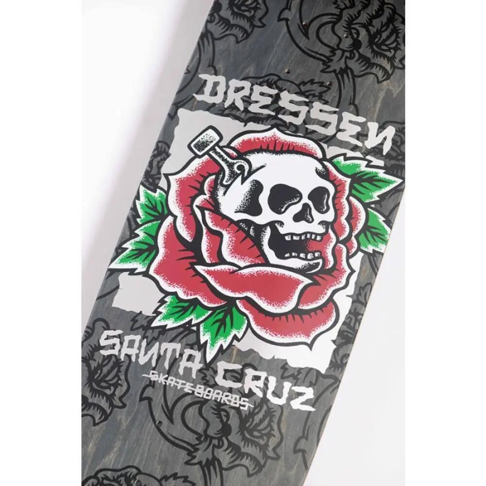 Skateboard Deck Santa Cruz Pro Dressen Skull Rose Shaped 9.25'' 3/3