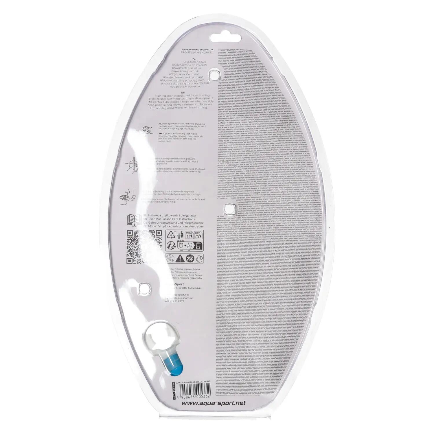 Rurka czołowa treningowa dla dzieci Aqua-Sport Lumo Junior Snorkel Front 7/7