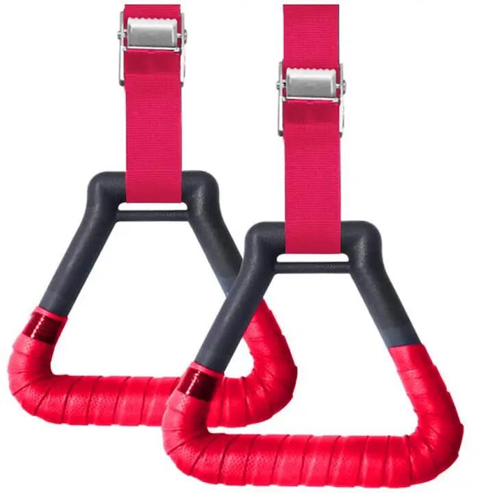 Lot de 2 anneaux de gymnastique QttvbTna, sangles réglables, rouges, 132 x 150 x 2/4