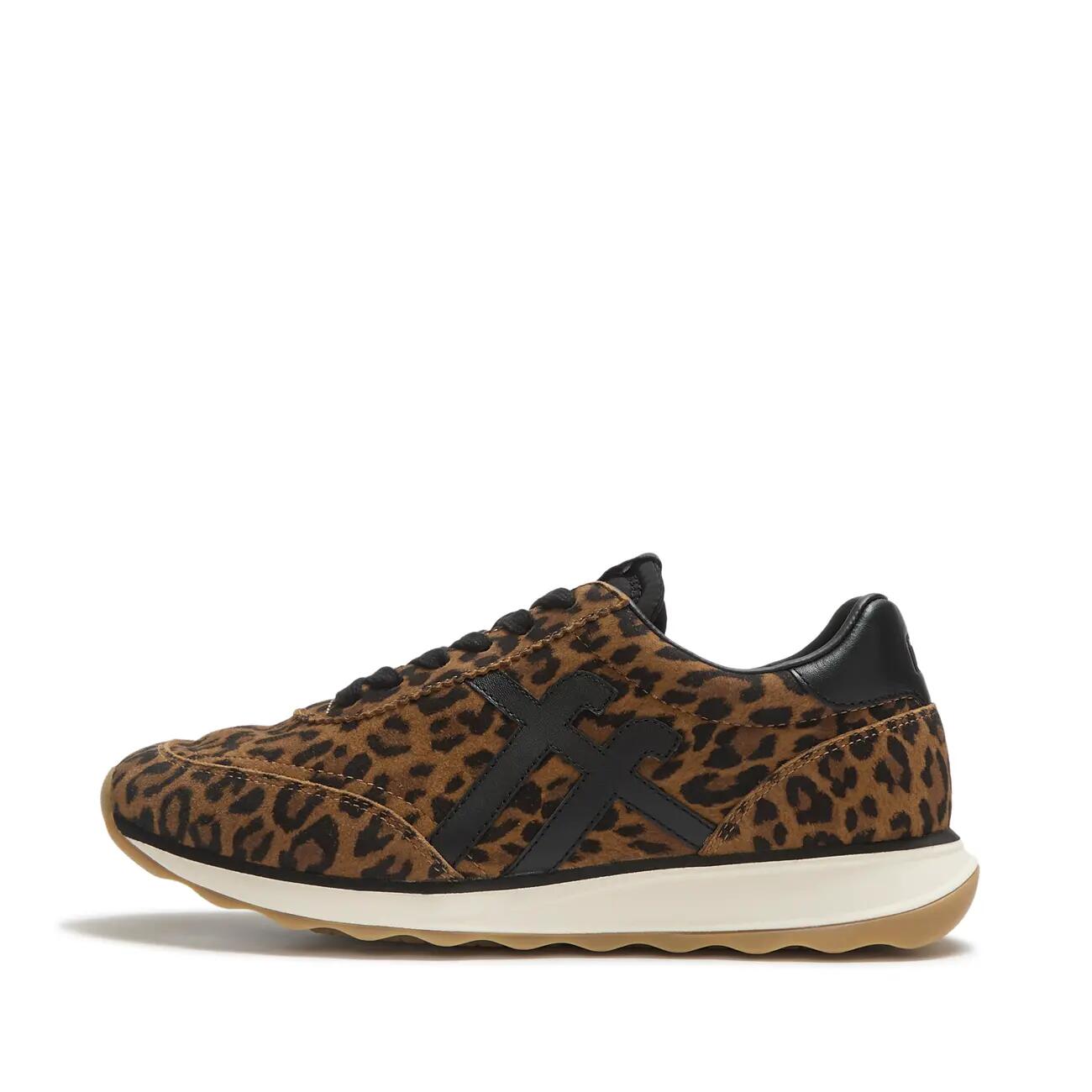 FitFlop Retro-Q FF Suede Leopard Trainers  LICHTBRUIN/ZWART 38 3/7