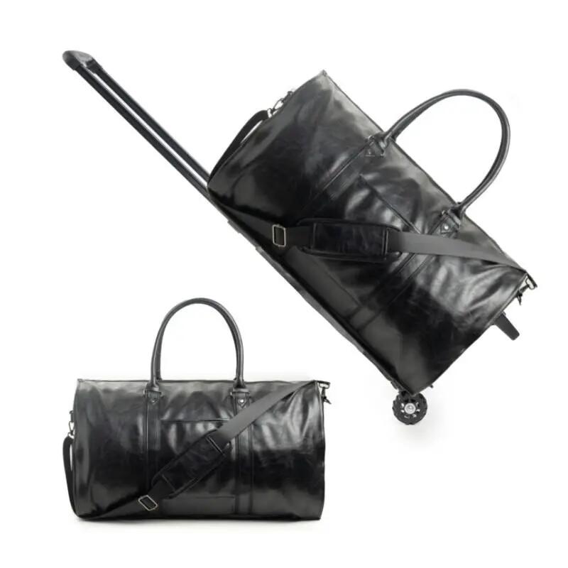 Sac de voyage en cuir pour vêtements, sac polochon convertible pour costume homm 5/5