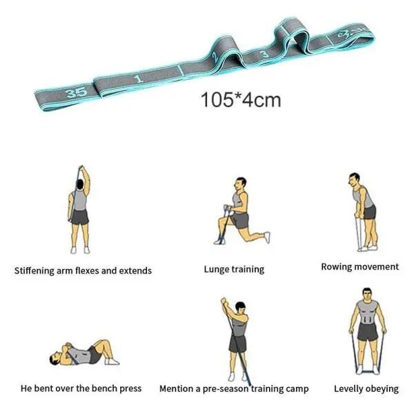 Bande d'étirement, bande d'étirement DEHUB pour la gymnastique avec 11 boucles, 3/5