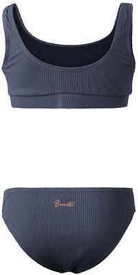 Bikini - zwemmen - meisjes - myla-rib, geribd, verstelbare bandjes - blauw