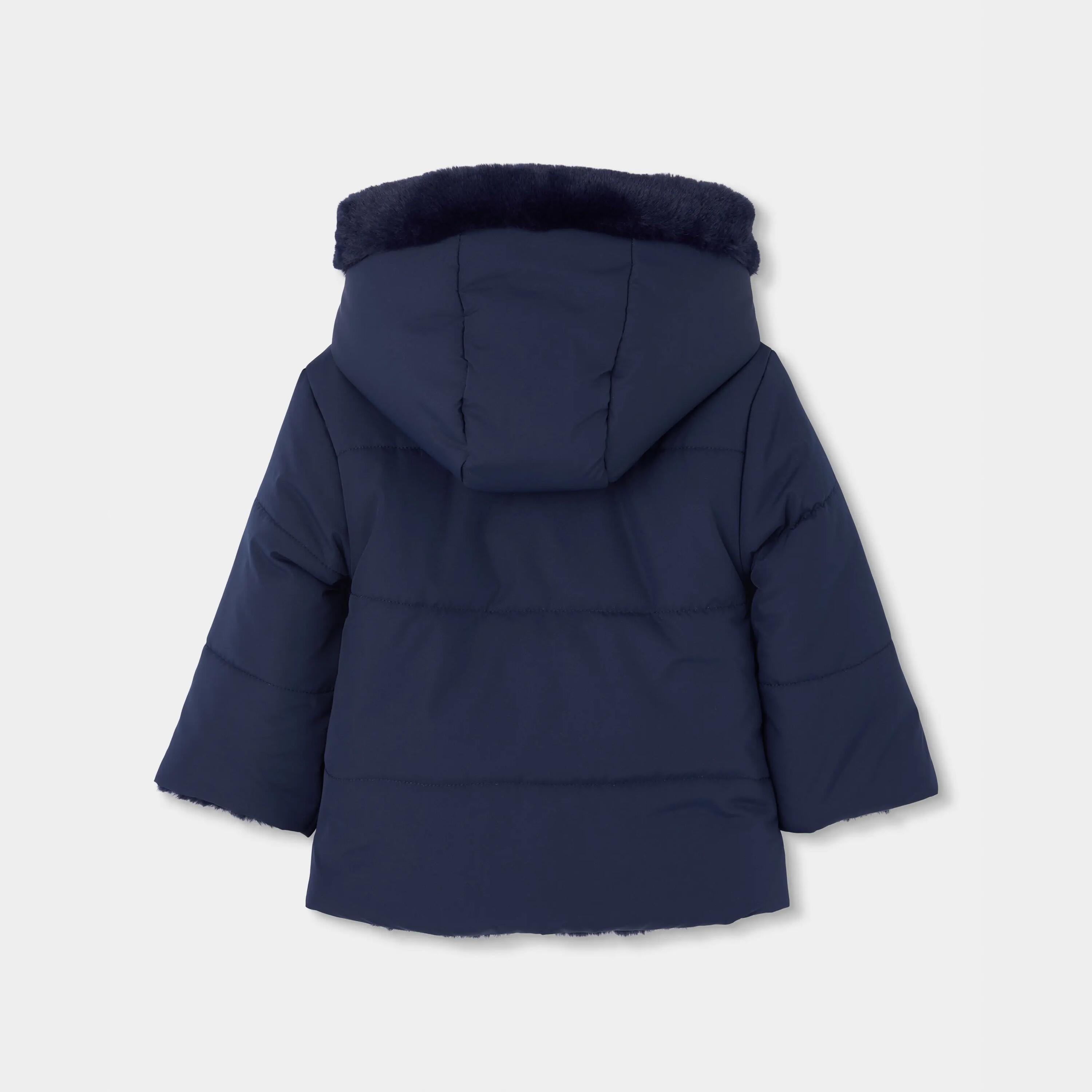 Parka tejido técnico reversible niña azul marino 5/7