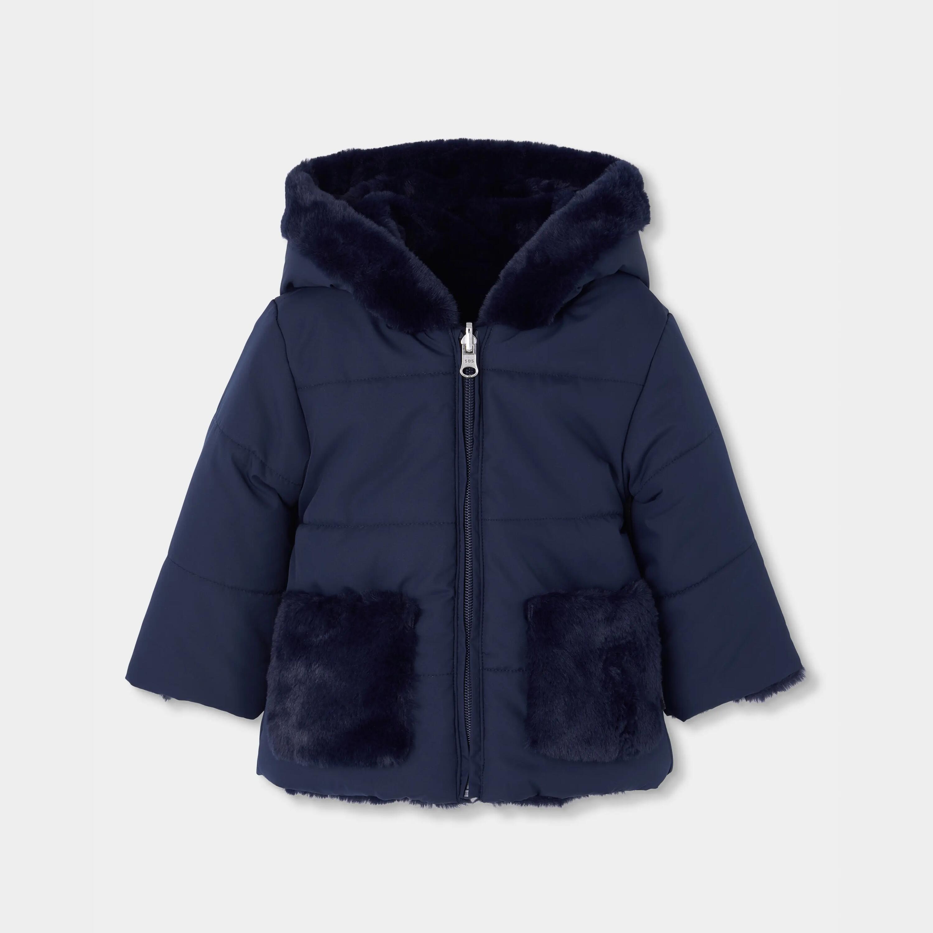 Parka tejido técnico reversible niña azul marino 3/7